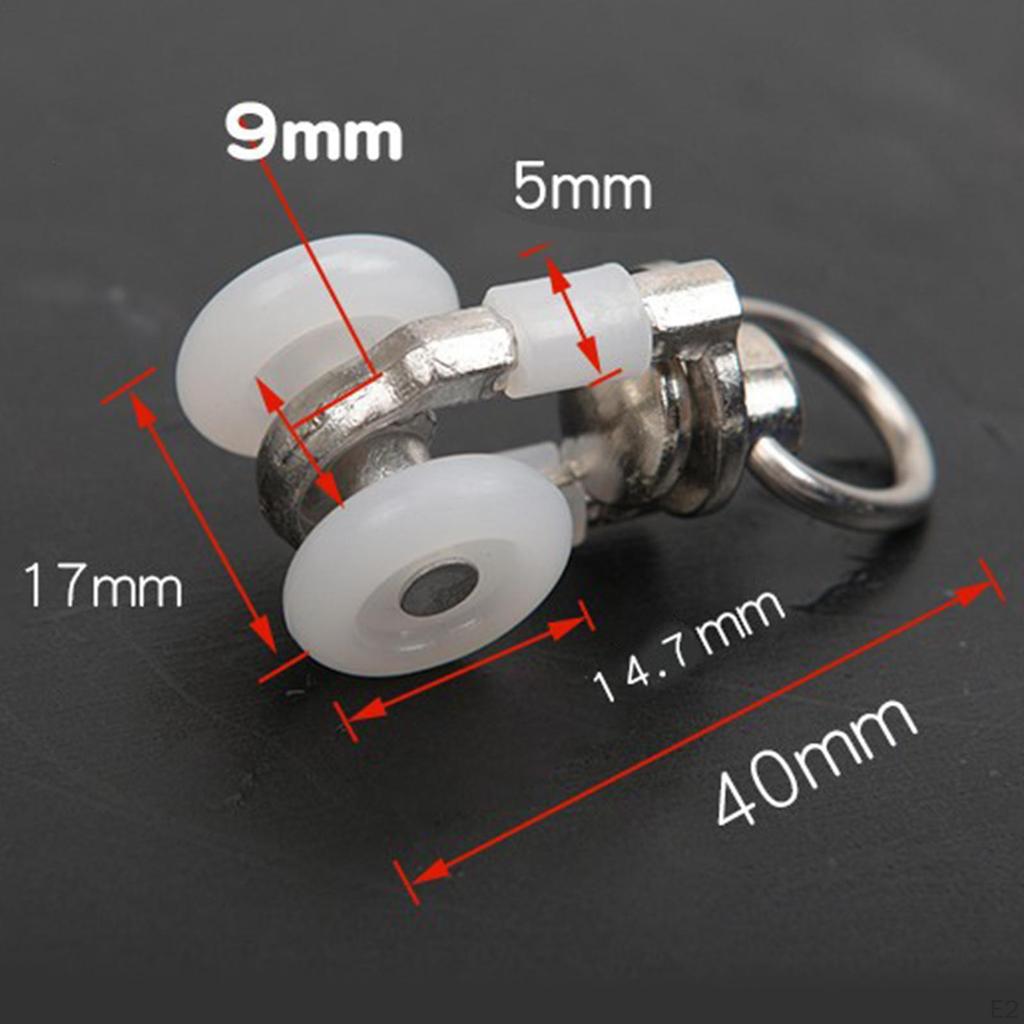 10 Pieces Curtain Track Gliders Rail Pulley Drapery Wheels Sliding Glider for