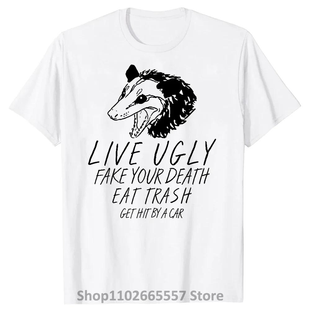 Opossum Printed T Shirt Streetwear Funny Tshirt Unisex Top Harajuku Hip Hop Tee for Male Clothing Lovely Opossum Cute Tshirt S