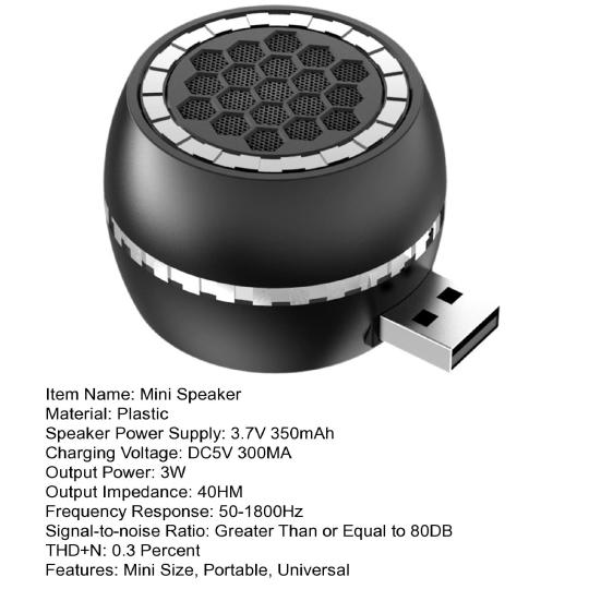 Mini Portable Speaker Clear Sound USB Plug-Play Rechargeable Universal Wireless