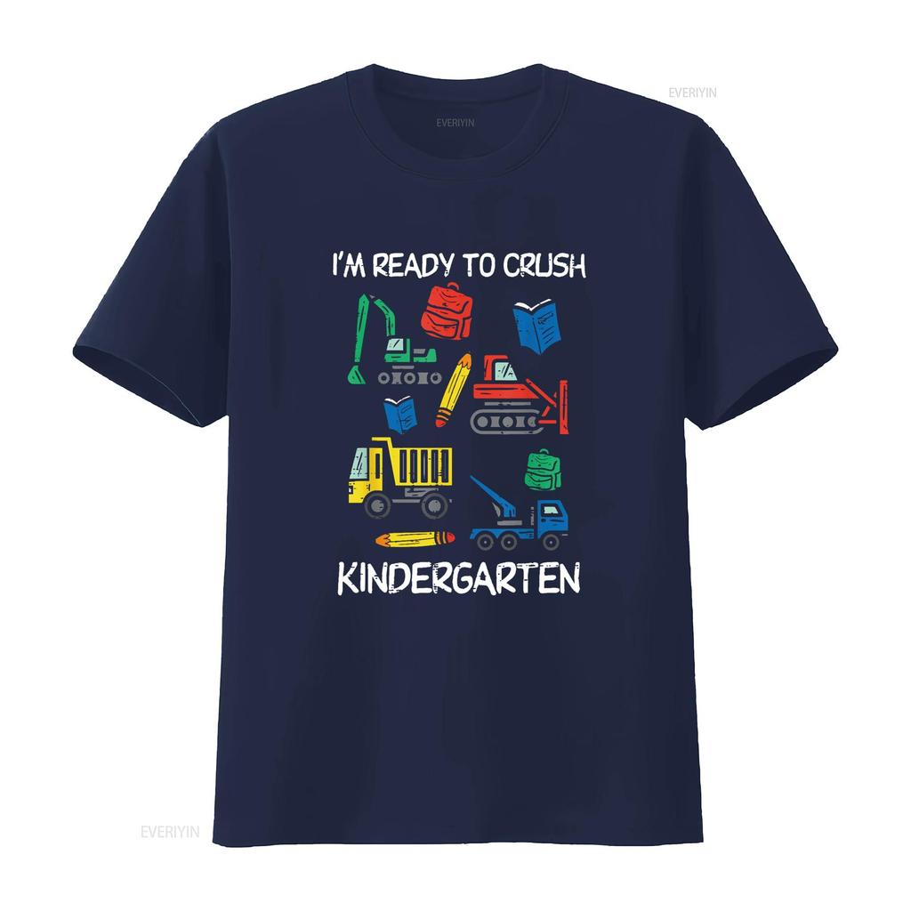 Construction Trucks Im Ready To Crush Kindergarten Boys Kids T Shirt Vintage Washed Graphic Comfortable Stretched Slightly