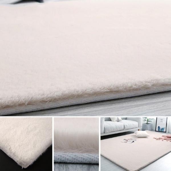 Imitation Rabbit Fur Carpet Comfortable Soft Plush Rug Modern Simple Bedroom/living Room Balcony Cushion Solid Color Sofa Mat