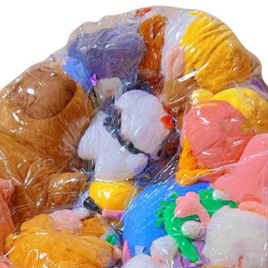 Oppbevaring av kosedyr Sittepose Trekk Vanntett Gjennomsiktig PVC Ekstra Stor Barn Plysjleke Oppbevaring Sofa Barnerom Soverom Dukker Organisering Sofa