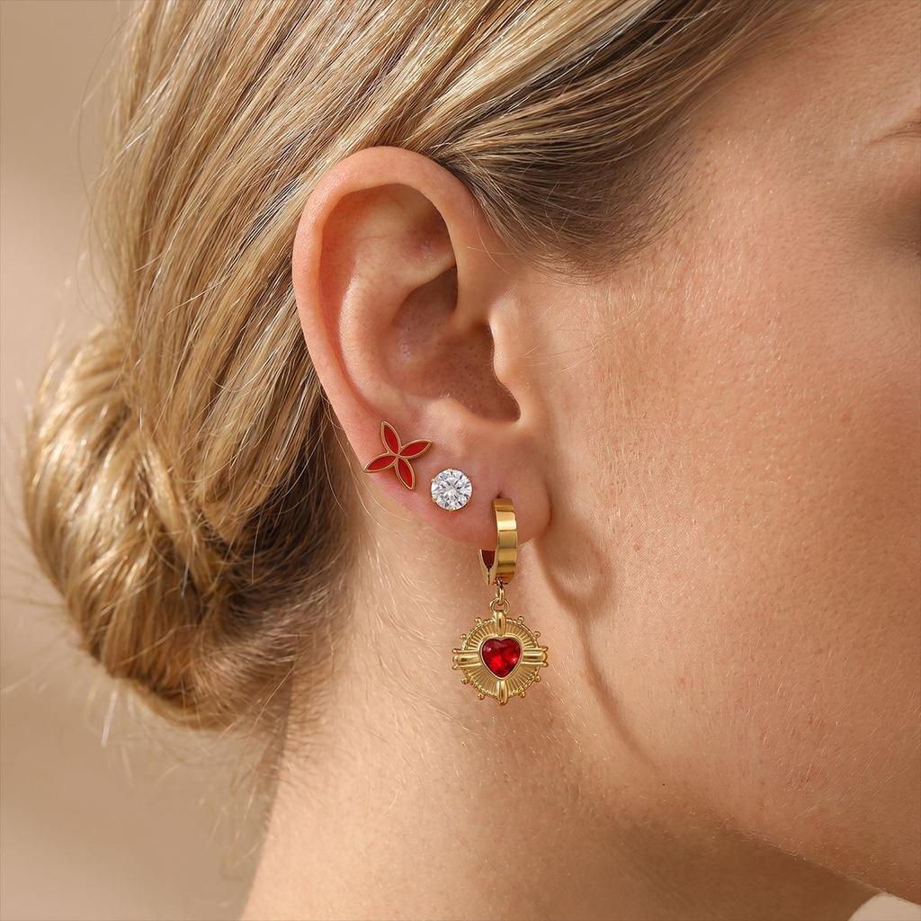 High-End European & American Stainless Steel Earrings: Fashionable, Non-Fading, Versatile Luxury Jewelry Set for Women