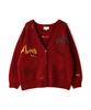 AVIREX HAND EMBROIDERY KNIT CARDIGAN women's F 100 red 783-4241601