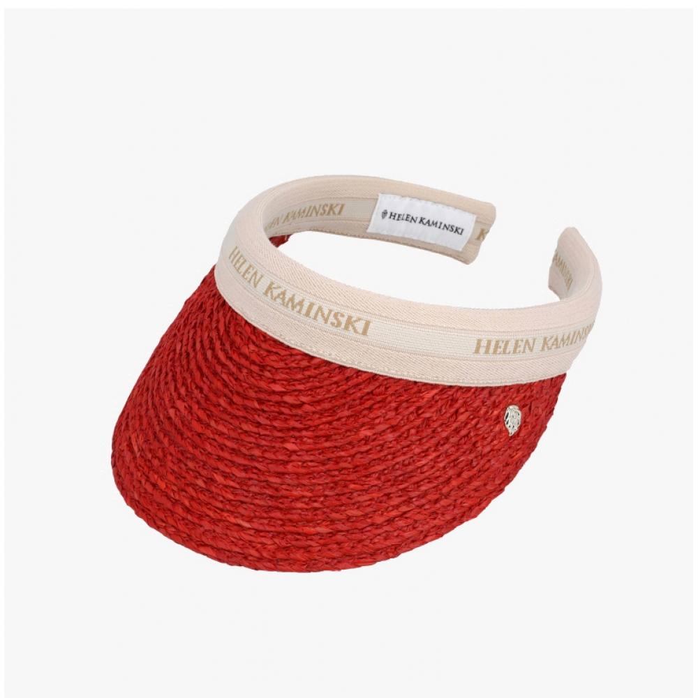 Helen Kaminski Bianca 8 Tropical Natural Logo Visor Sun Cap