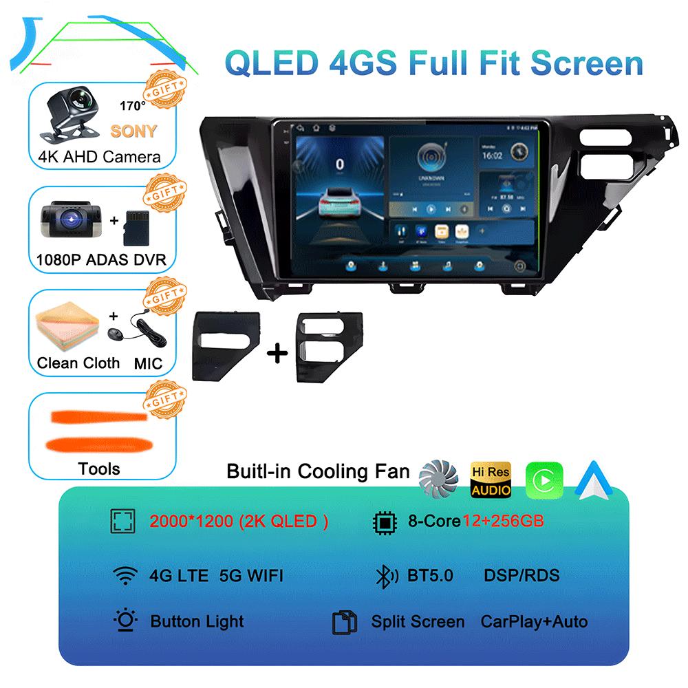 For Toyota Camry 8 XV 70 2017 2018 2019 2020 Android 14 Car Stereo Radio Navigation GPS Multimedia Player Headunit