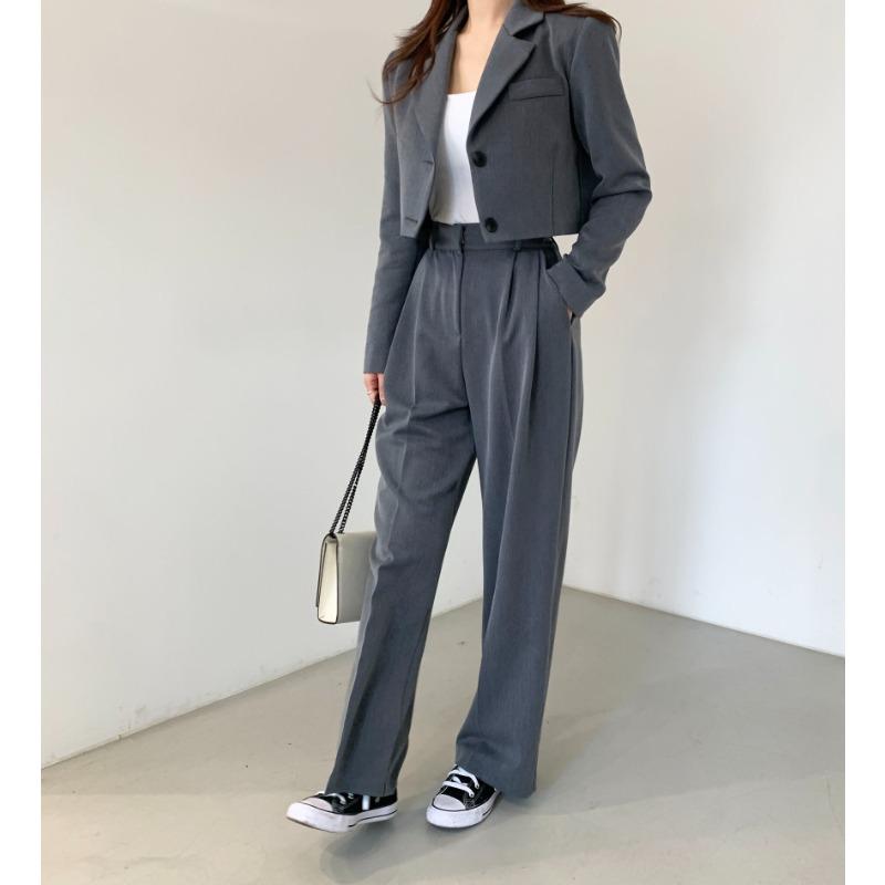 Fashion Autumn Loose Casual Suit Set Two Piece Outfit Blazer and Pants Women Office Wear