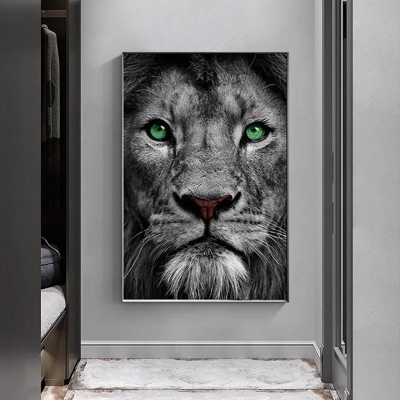 Modern Animal Lion Canvas Painting Black and White Posters and Prints Wall Art Picture for Living Room Wall Decoration Cuadros