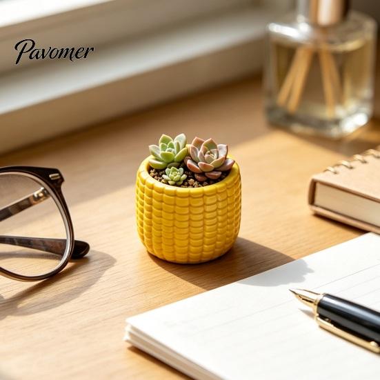 Realistic Corn Planter 3D Printed Planter, Small Cute Plant Pot, Desktop Pastoral Style Home Decor Flower Pot for Succulents Mini Plants, Indoor Shelf