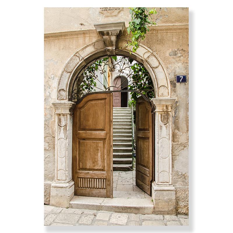 Casual Landscape Nordic Europe Town Canvas Picture House Beach Courtyard Sunlight Car Poster Lemon Bohemian Living Room Painting