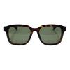 GUCCI Lettering Plate Frame Square Sunglasses Men's Tortoiseshell
