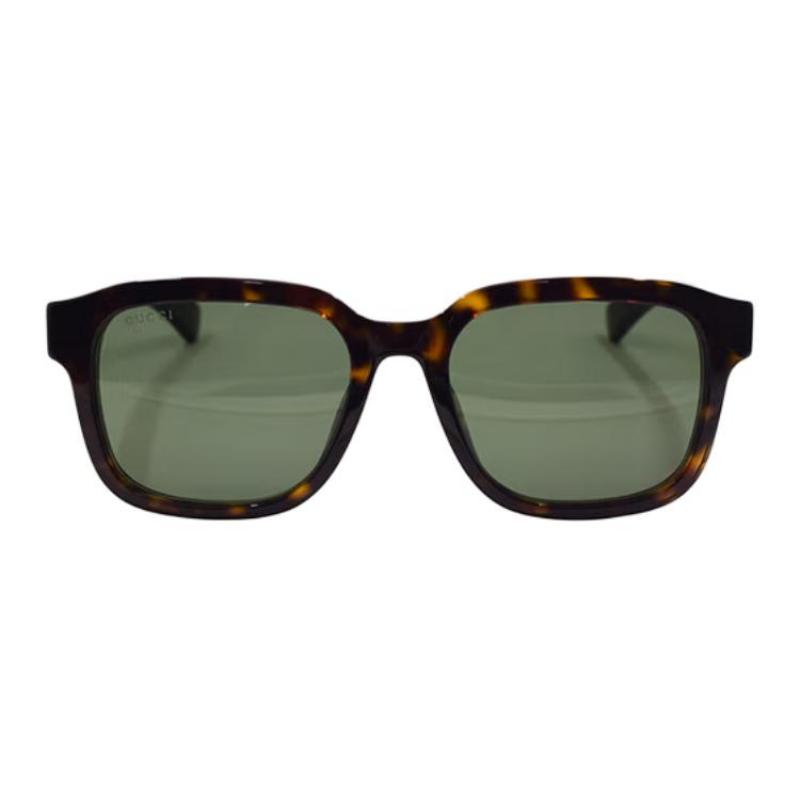 Gucci Lettering Plate Frame Square Sunglasses Men's Tortoiseshell