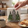 Multi-purpose Desktop Organizer Christmas Theme Wooden Napkin Holder, Decorative Holiday Paper Towel Stand, Unique Ornament Holder HD UV Printing for