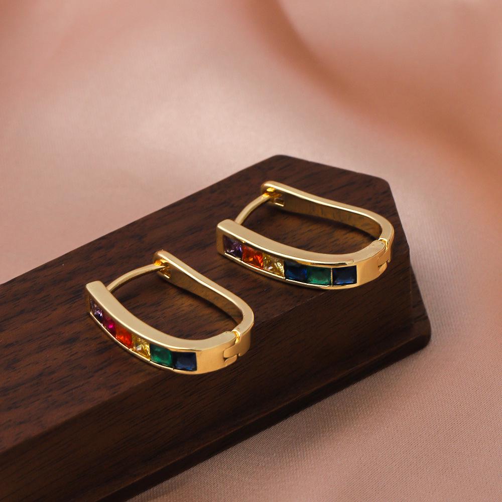 Exquisite Zircon Hoop Earrings for Women - Elegant, Lightweight, and Stylish