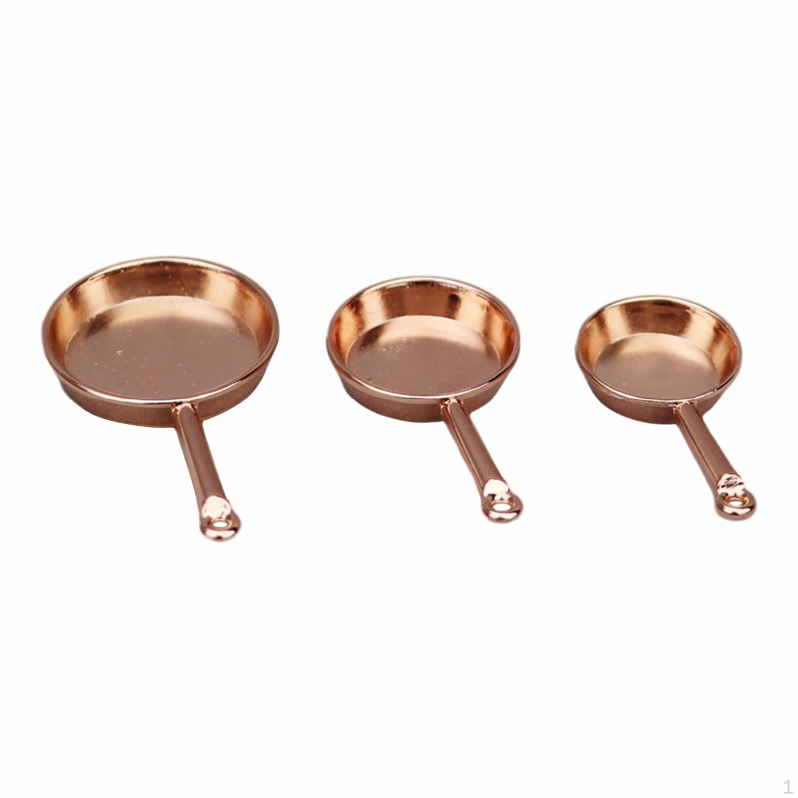 

Набор кухонной утвари для кукольного домика из 3 предметов, миниатюрные металлические сковородки, принадлежности для вечеринок, аксессуары