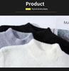 Men's Mink Velvet Half-High Collar Sweater - Autumn/Winter Fleece-Lined, Thick, Warm, Soft Fluffy Yarn.