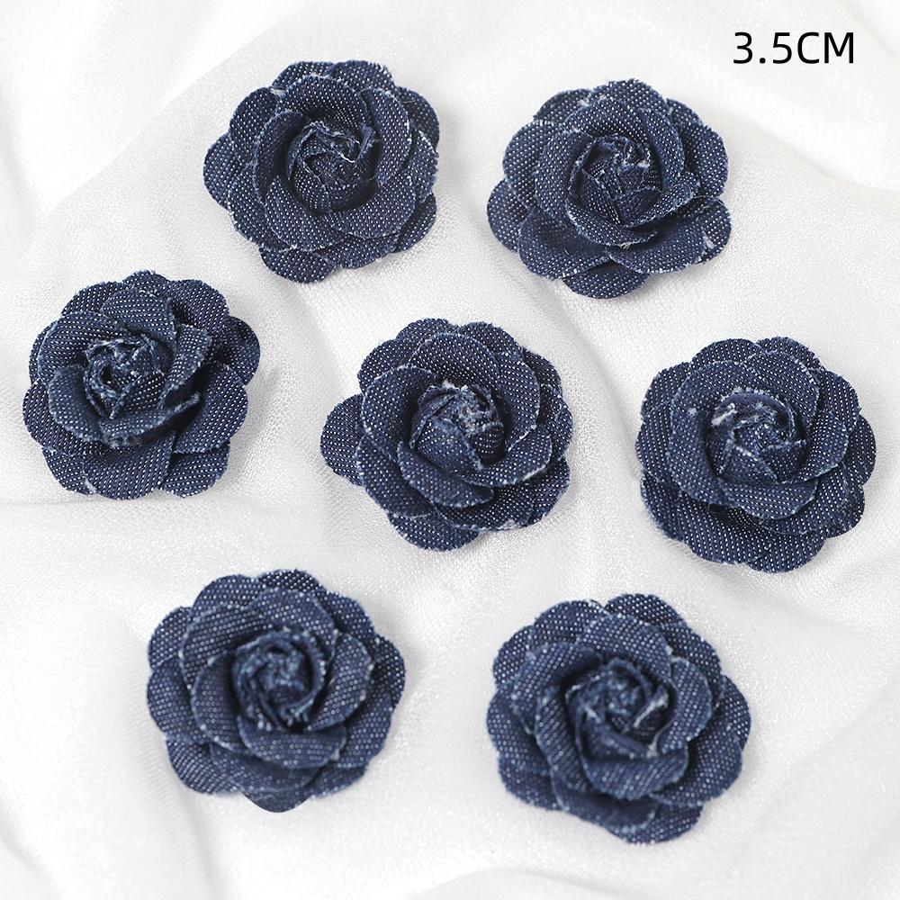 3/5PCS Blue Artificial Flowers Heads Fake Flowers Wedding Decoration Bride DIY Clothes Headwear Accessory Craft Gifts Ornament