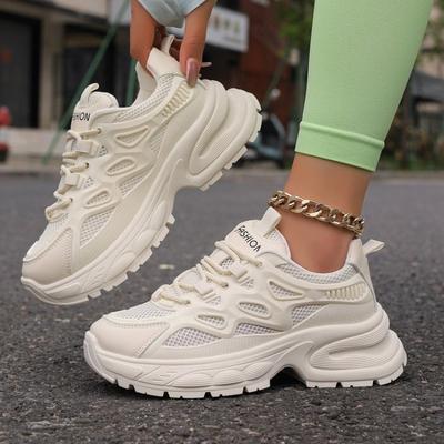 Sneaker Damen Plateau Flache Schuhe Damenschuhe Rot Lässige Trainer Damen Klobige Sneaker Damenschuhe I21