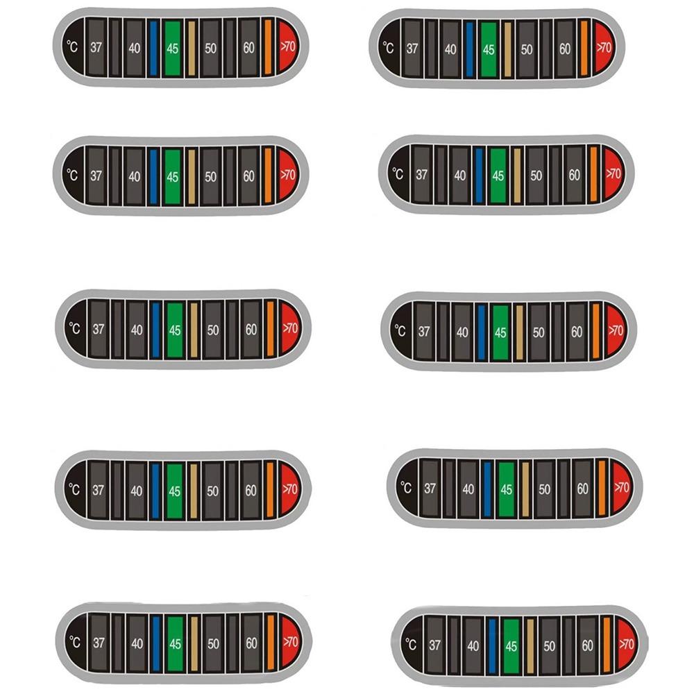 10Pcs 37-70 Celsius Cup Kettle Temperature Tester Discoloration Thermometer for Home Kitchen