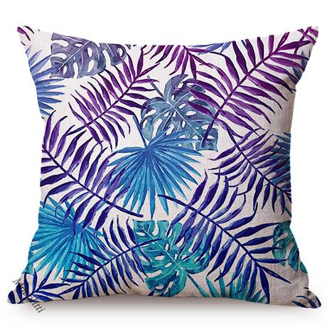 Cotton And Linen Cushion Cover, Tropical Jungle Floral Style, Banana Leaf, Frangipani, Sofa Pillow Case, Home Decoration