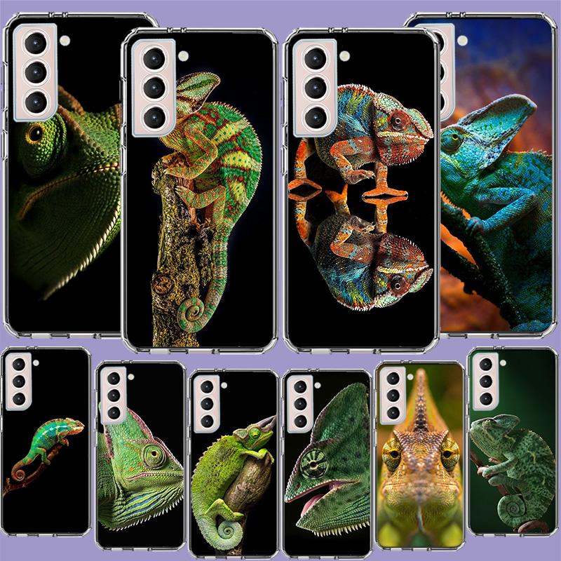 Chameleon Funny Wildlife Phone Case For Samsung A16 A26 A36 A56 A17 A15 A25 A35 A55 A14 A24 A34 A54 A04S A05S Galaxy Note 20 10