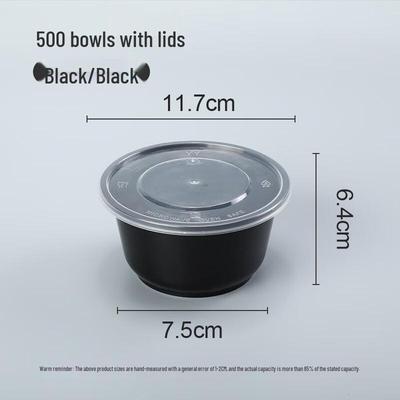 Contenants repas ronds en plastique jetables épaissis