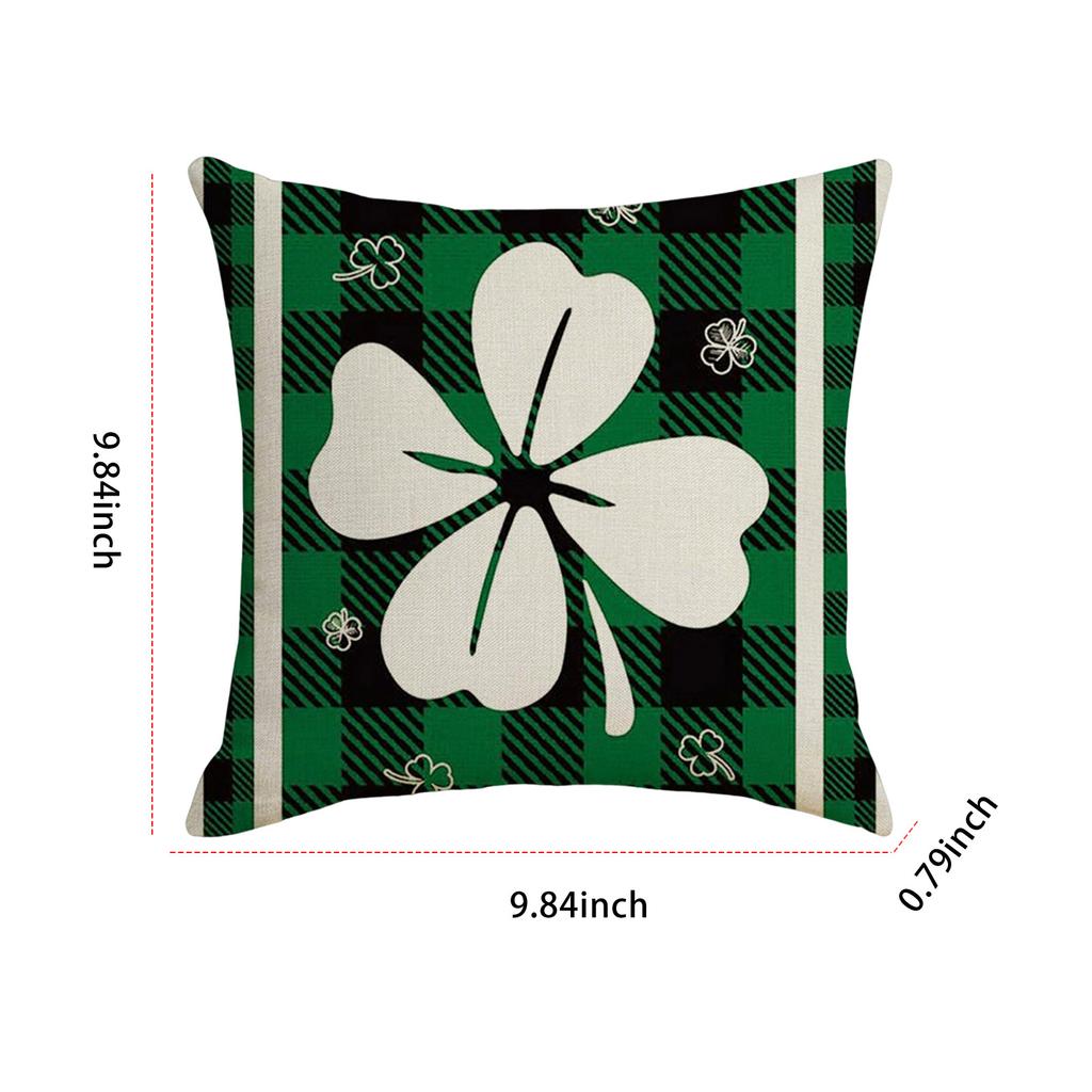 NEW St Patricks Day Four-Leaf Throw Pillow Cover Multi-Purpose Green Plant Pattern Cushion Sleeve for Sofa Living Room Couch Bed