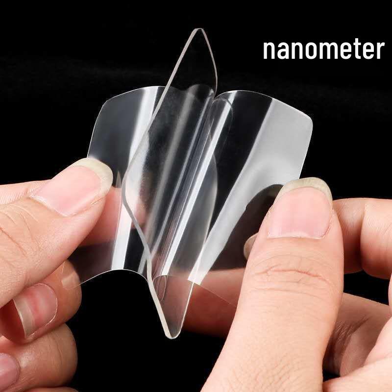 Multi-layer Adhesive Wall-Mount Storage Rack with Transparent Hooks for Bathroom