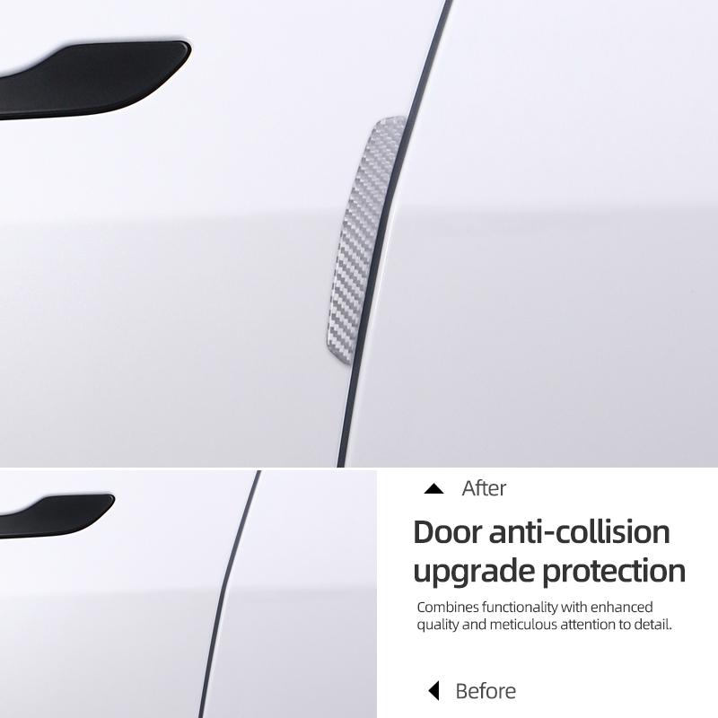 For Tesla Model Y 2019- 2025 Juniper Carbon Fiber Car Body Door Anti-Collision Strips Protect Stickers Decoration Accessories