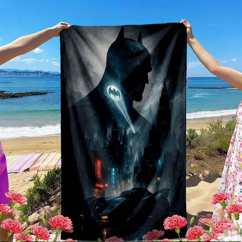 Toalha de Praia com Estampa do Batman, Toalha de Praia Versátil Leve Absorvente para Piscina Surf Yoga Banheiro, Perfeita para Presente de Aniversário Feriado