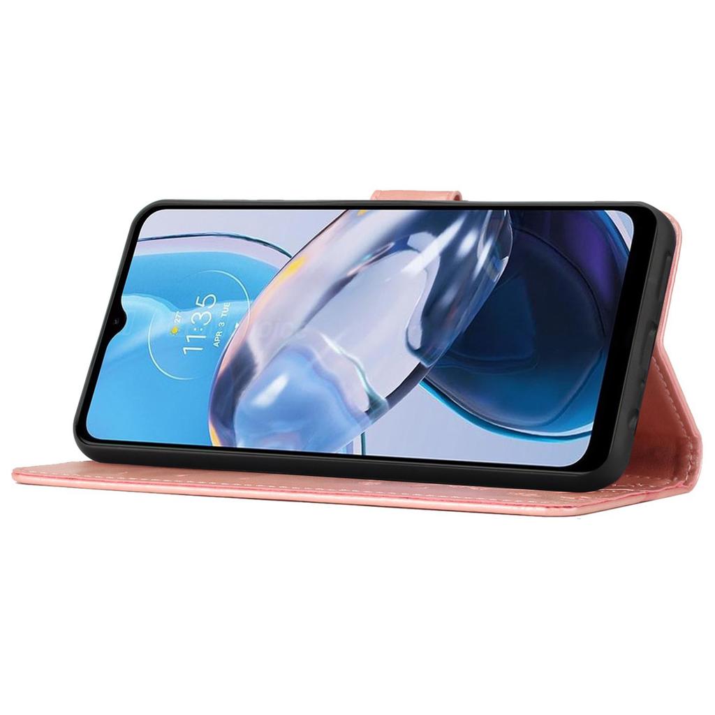 For Motorola Moto G84 5G Leather Case Butterfly Floral Shockproof Phone Cover with Wallet