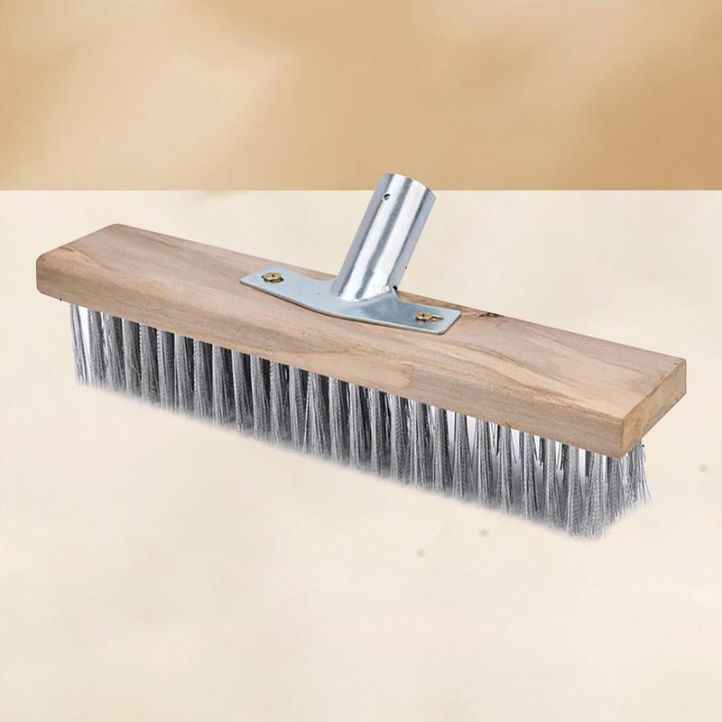 30CM Rough Surface Brush Versatile Stainless Steel Reliable Rugged Deck Scrubber Brush for Garages Concrete