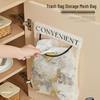 Wall-Mounted Mesh Kitchen Garbage Bag Storage Pouch with Velcro Closure