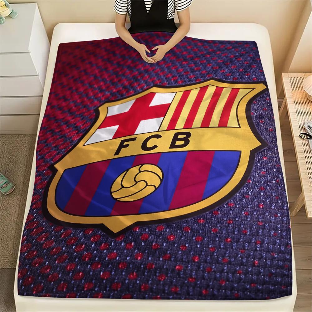 Barcelona team logo,pattern Flannel Blanket, High quality Comfortable for All Seasons, Home Decor, Warmth and Comfort, Perfect for Gifts.