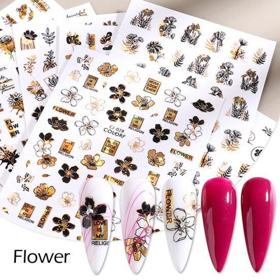 Manicure Decal Easy To Apply Lightweight Paper Black Bronzing Manicure Sticker Decal for