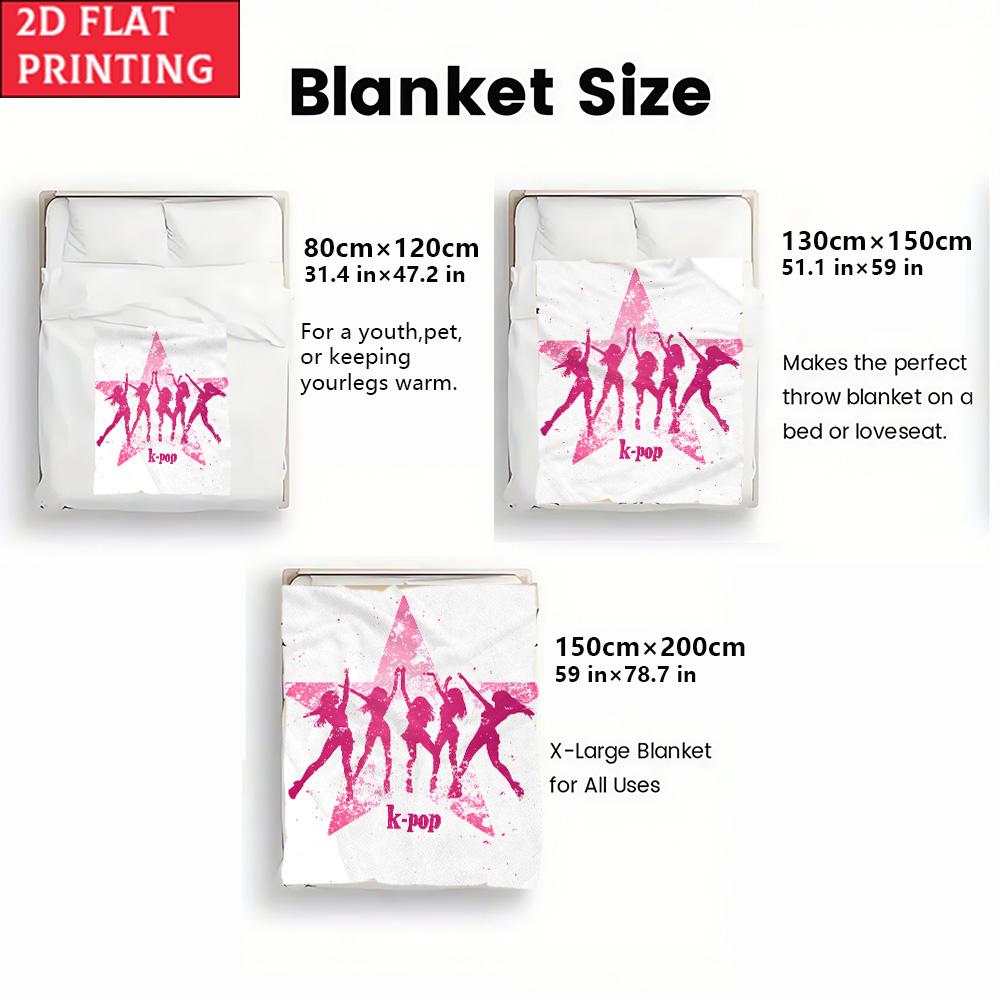 K-POP Print Blanket.Warm and Comfortable Flannel,Bedroom,Sofa,Bed,Chair,Gift,Picnics,Trip, Camp,Blankets.