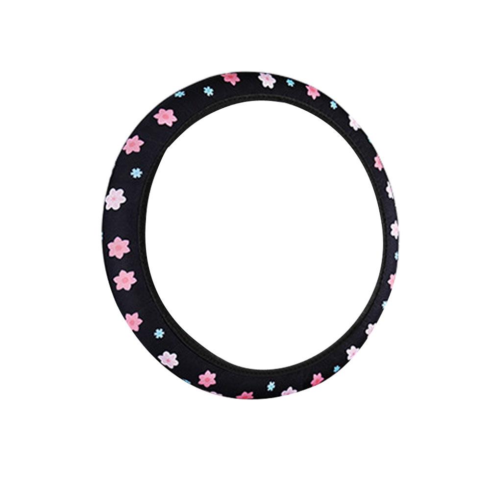 

1 шт. Новый эластичный чехол на руль автомобиля с маленьким цветком, без внутреннего кольца, универсальный, дышащий и впитывающий чехол