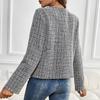 YYFS Women's Fashion Casual Fall Winter Plaid Print Long Sleeve O Neck Coats(women’s)
