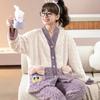 Women's Coral Fleece Pajamas - Thick, Warm Flannel for Autumn & Winter; Cute and Outdoor-Friendly Home Wear