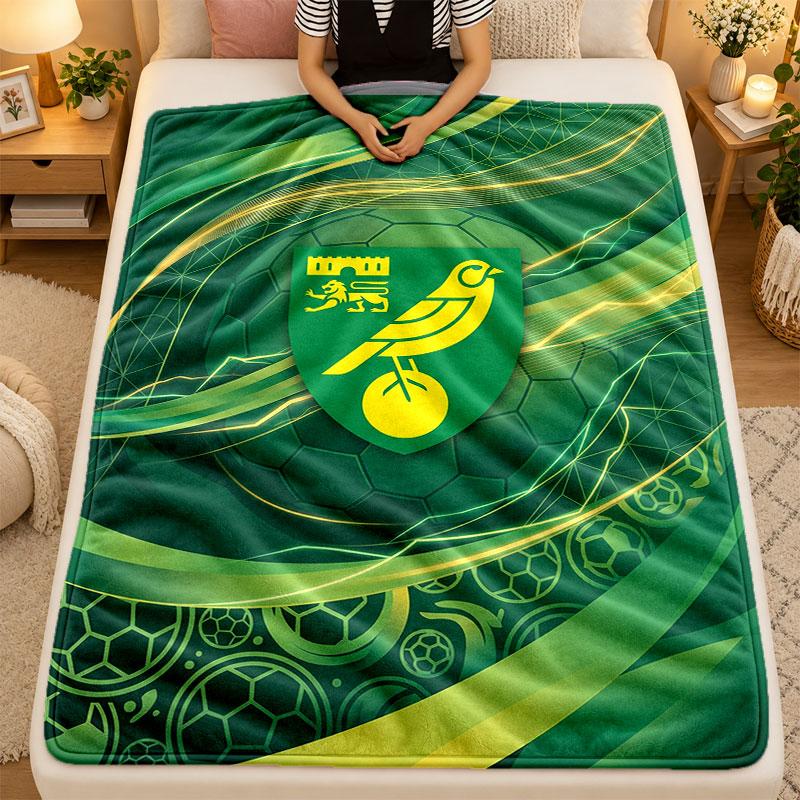 Flannel BlanketNorwich City Football Warm Soft Throw Blanket for Indoor Sofa Bed Living Room Use