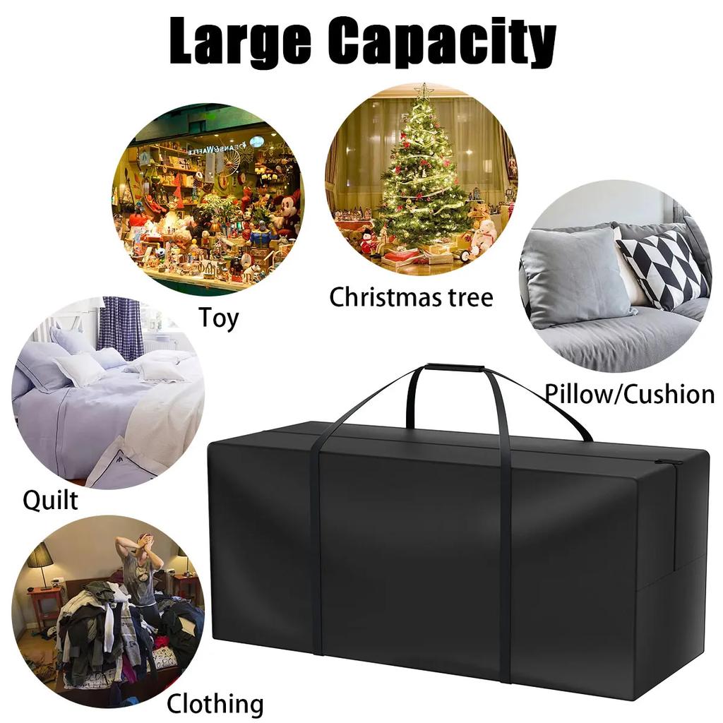 Large Capacity Storage Bag for Christmas Tree Xmas Decoration Garden Furniture Protective Cover Waterproof Cushion Dustproof Bag