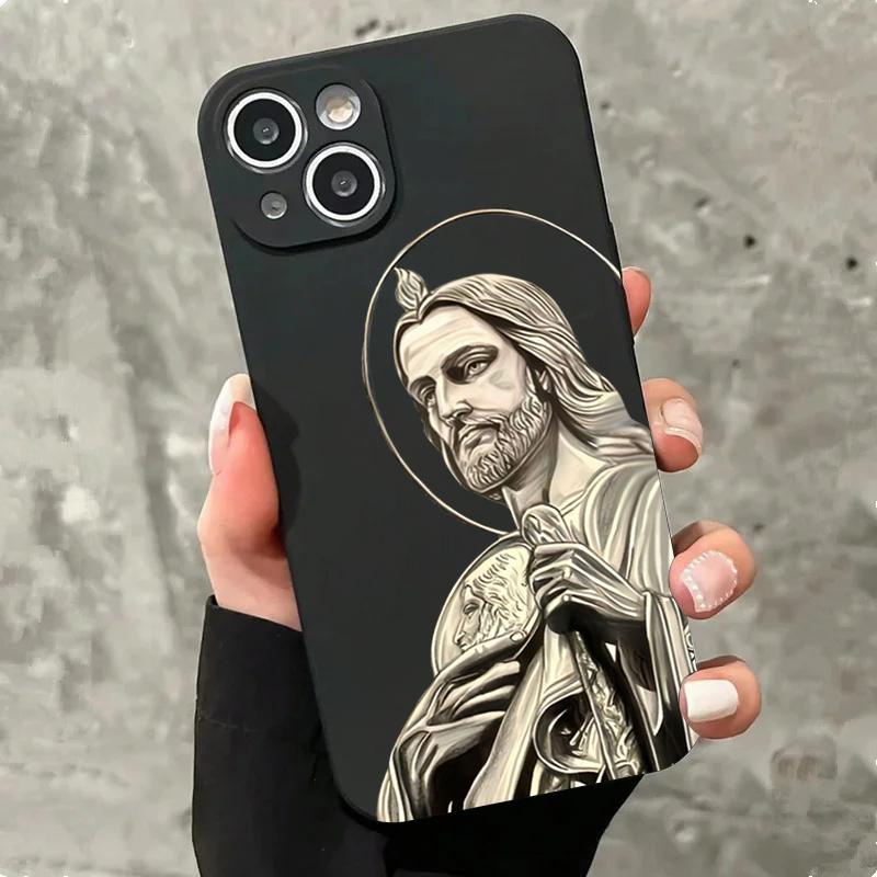 

Jesus Christ Cross Painted Phone Case For iPhone 16 15 14 13 12 11 Pro Max XS X XR 7 8 Plus Mini SE 2020 2022 Mother Mary 7 8 SE 2020 2022