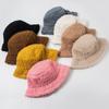 Lamb Wool Faux Female Hat Fur Warm Female Hat Faux Fur Winter Women's Bucket Hat Outdoor Sun Hat Lady Hat EMA