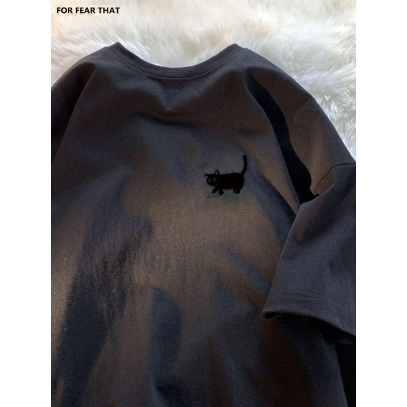 

Shortsleeved Tshirt for Unisex and Women Summer Hong Kong Style Loose Casual Trend Versatile Niche Women Clothing 3XL