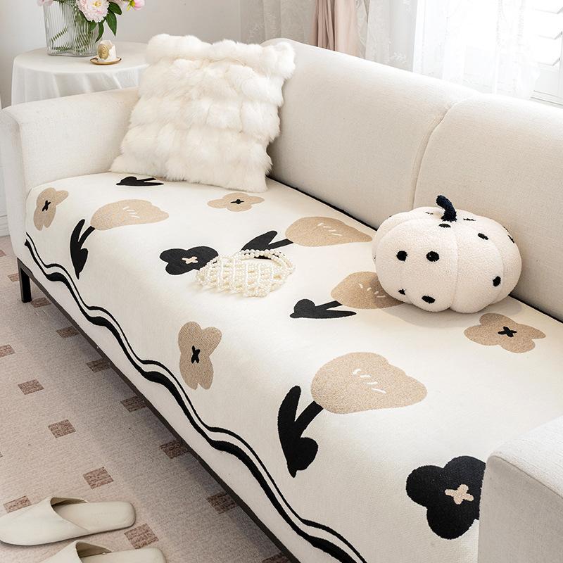 

2024 new leather sofa special autumn and winter sofa cushion straight row one piece non-slip seat cushion cover cloth towel universal in all seasons 70*70cm