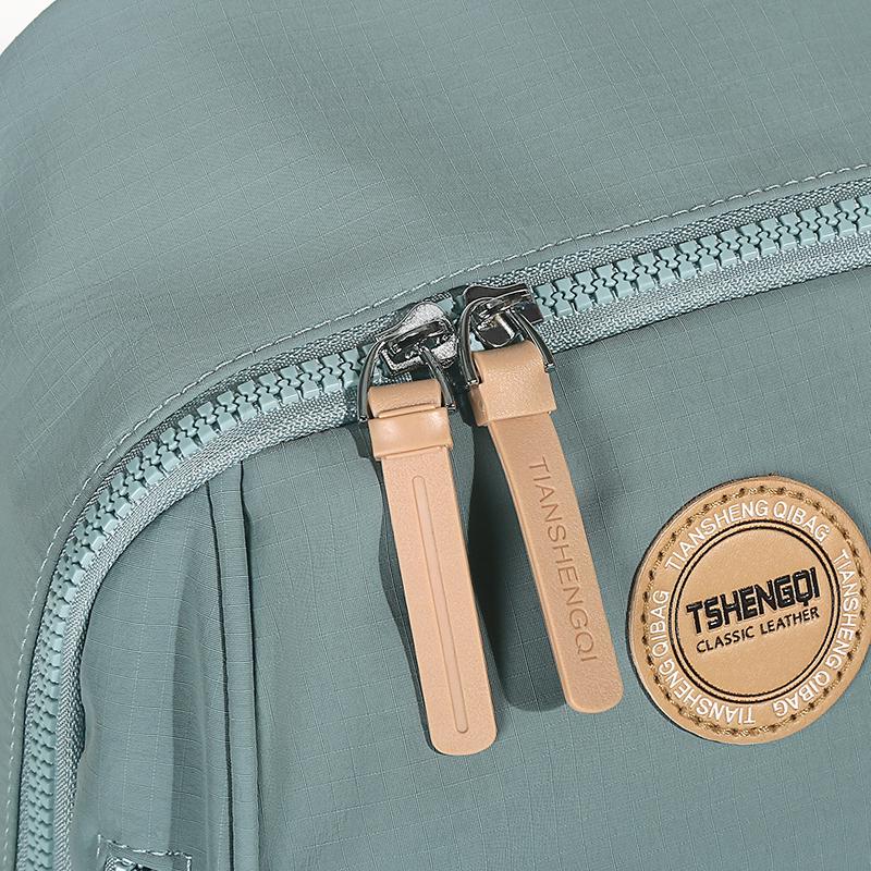 Women's Nylon Backpack with Multiple Zipper Pockets Large Capacity School Bag for Students Daily