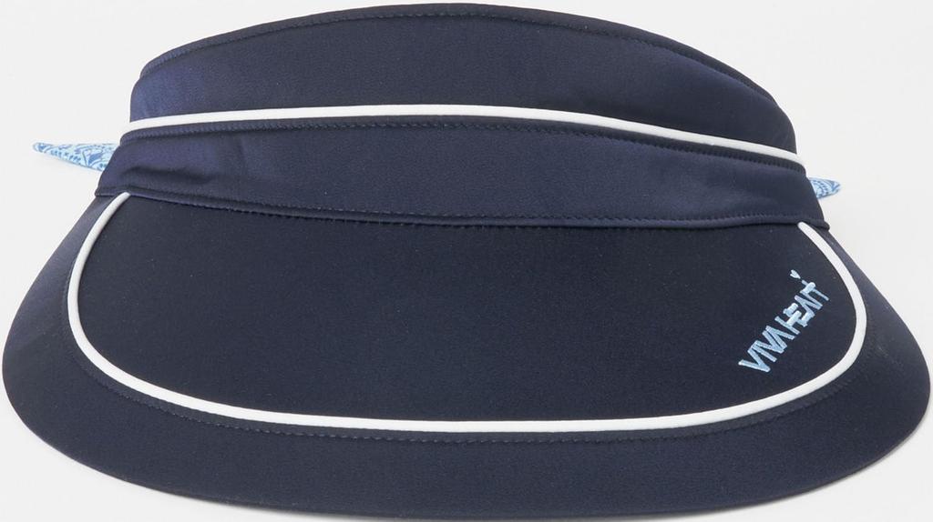 [Viva Heart] Women's Golf Hat, Patterned Ribbon Sun Visor, Adjustable Size, Navy
