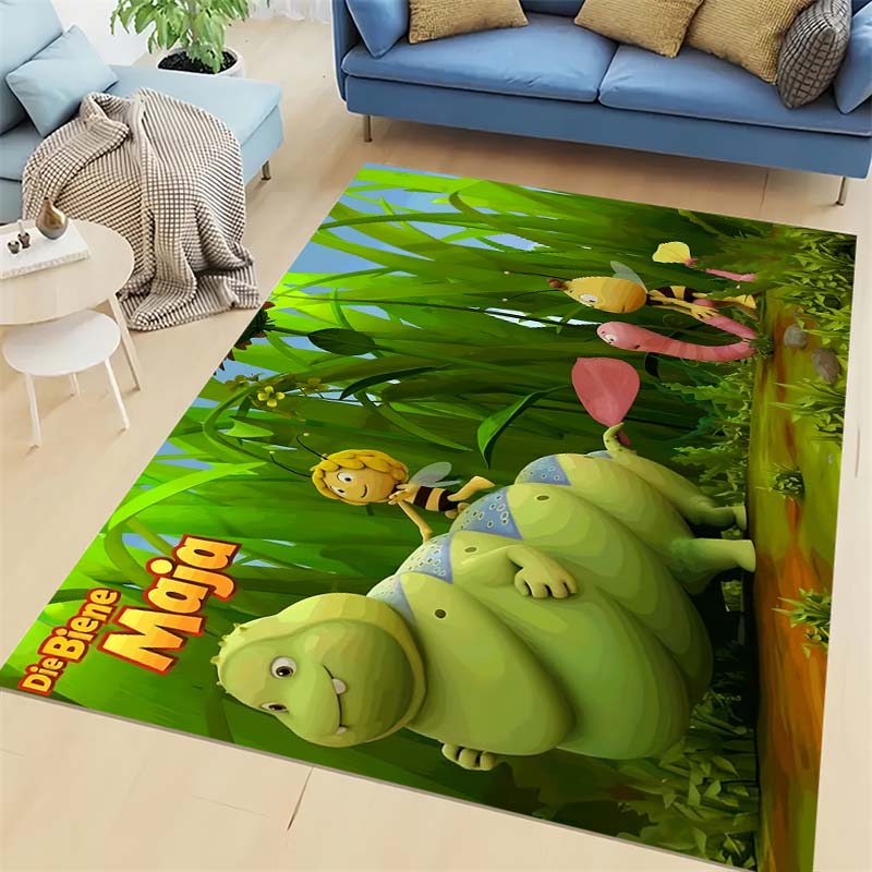 Die Biene Maja Cartoon Area Rug, Cute Maya The Bee Print Non Slip Floor Mat, Kids Bedroom Living Room Decor Gift For Cartoon Fans 40x60cm( 15x23in )