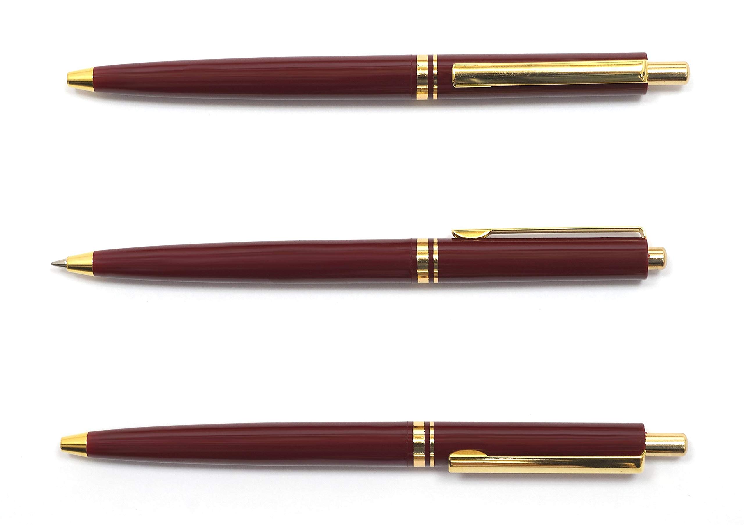 

Made in Japan AP300 1960s Reproduction Metal Clip Ballpoint Knock-Style Pen, 10-Pack, Red, T22-V-AP300B-10-R