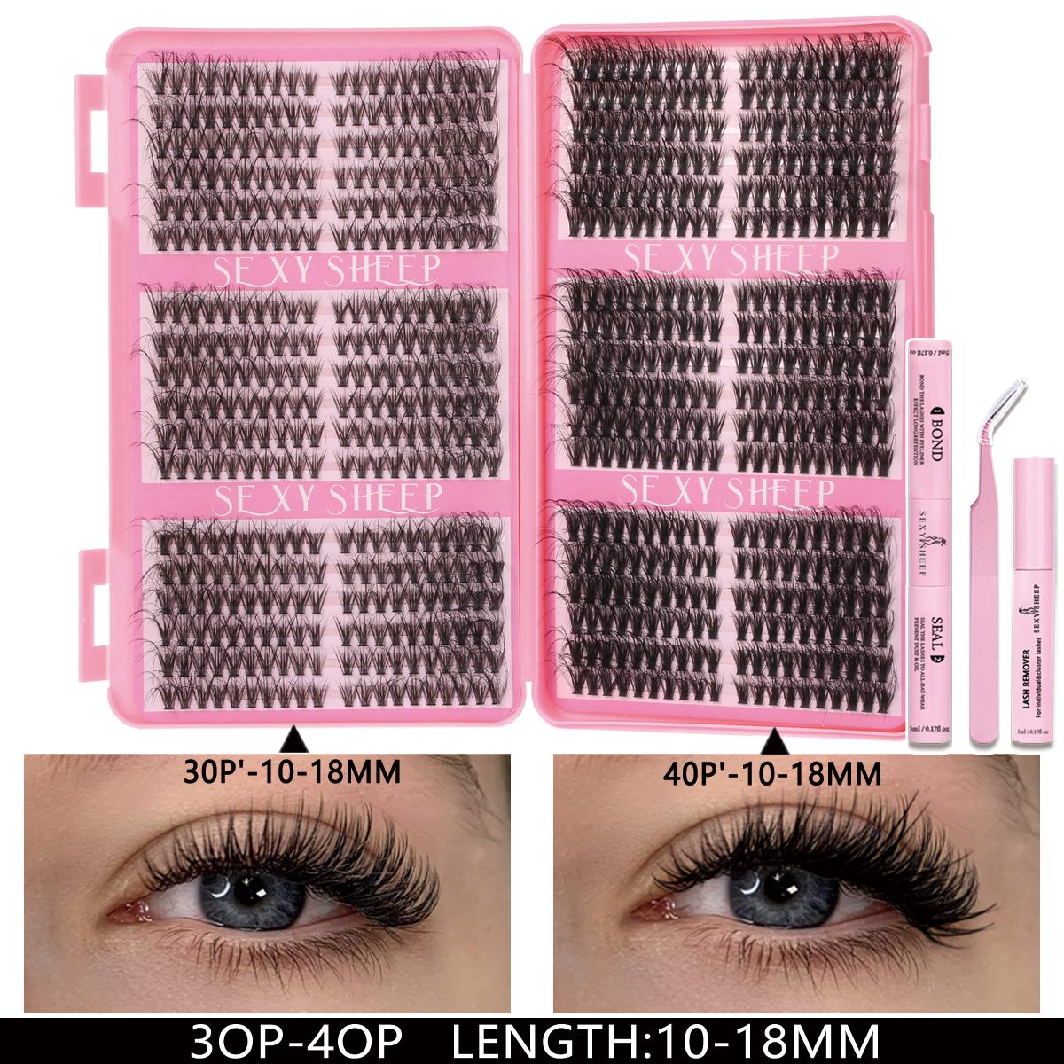 

Набір Книга вій різних стилів Натуральні Пухнасті Змішаної Довжини Поодинокі Вії з Пінцетом, Бонд і Сілер, Засіб для зняття, Пінцети для вій Макіяж 3040